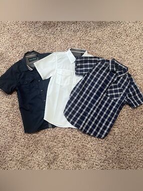 Bold Blue Bundle of 3 Boys Shirts Size 6